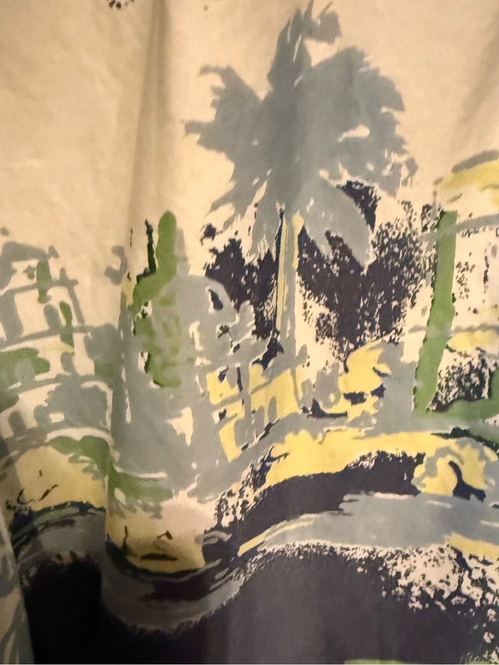 Vintage Y2K Old Navy Tropical Scenic Beach City Pleated Skirt - Size 2 - Picture 5 of 6